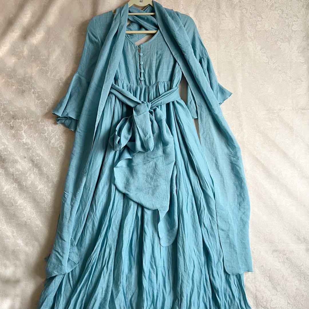 公式の店舗 水の精霊のドレス 奇妙な洋装雑貨店 ロングワンピース 水色 ワンピース