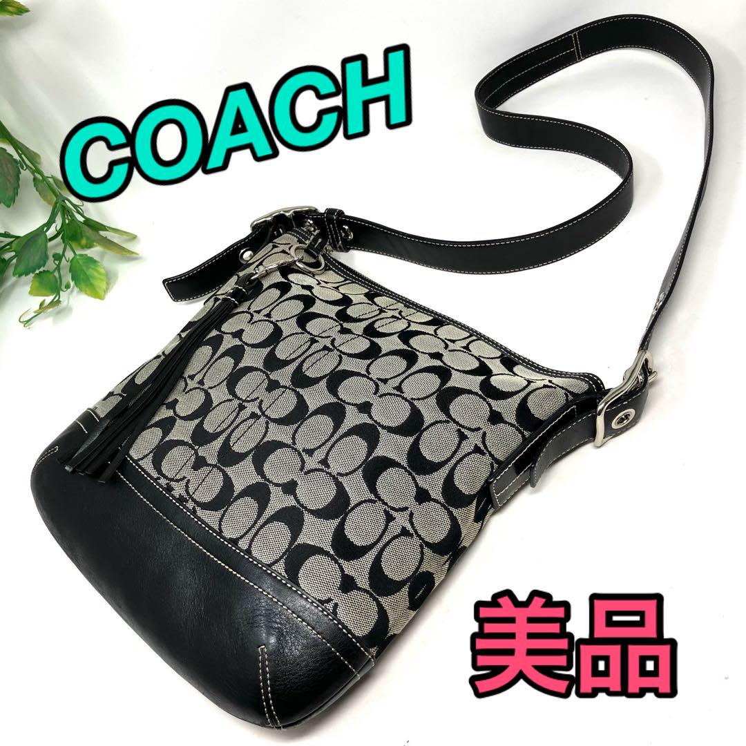 【美品】COACH コーチ シグネチャー フリンジ ショルダーバッグ