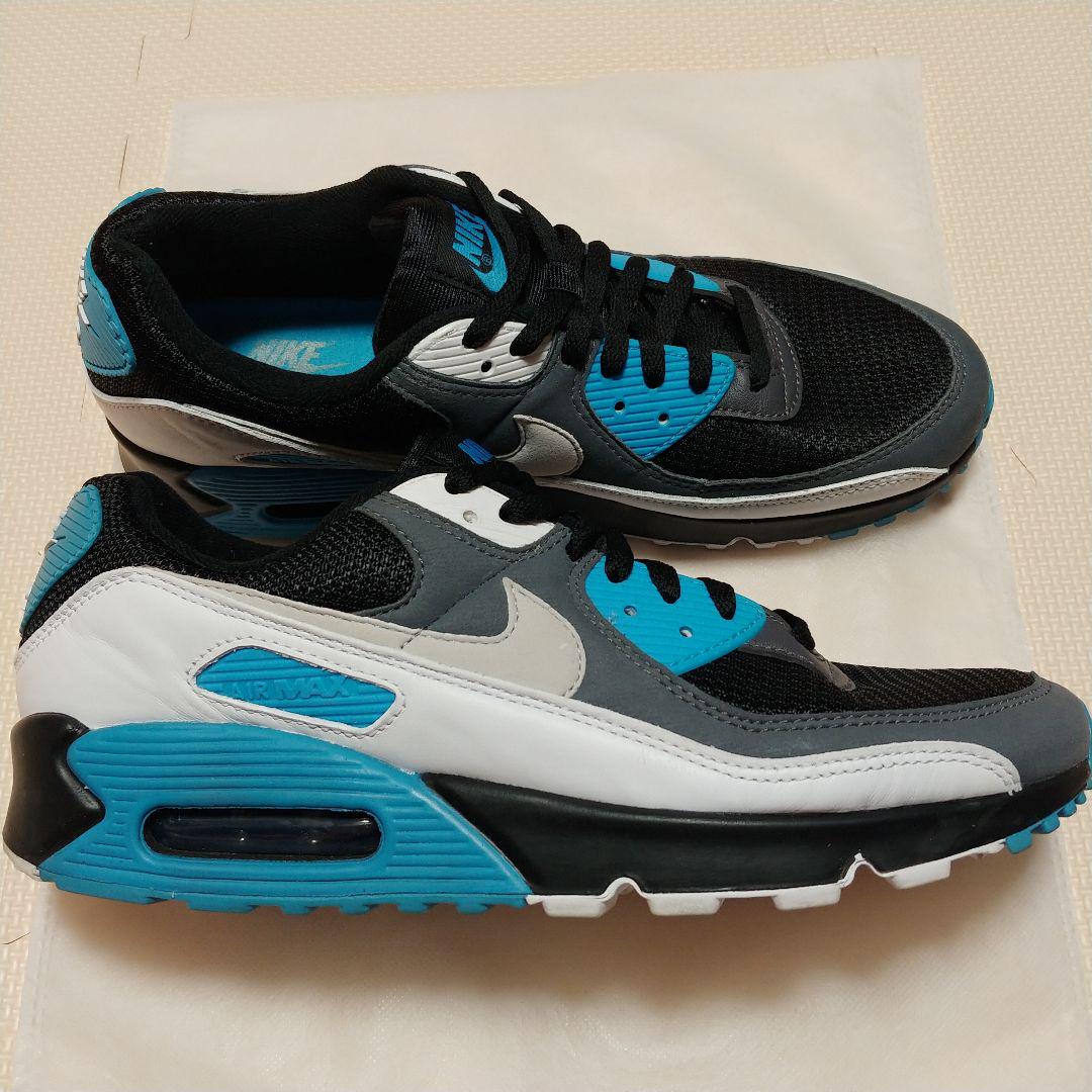 NEW NIKE ナイキ Air Max 90 エアマックス ブラック×ブルー 28㎝ 24oQn-m22375120881 超激安通販
