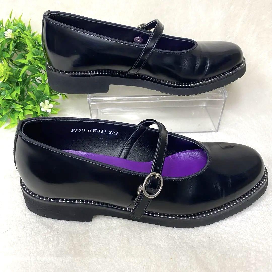 充実の品 極美品】HARUTA メリージェーン パープル パンプス ストラップ 靴