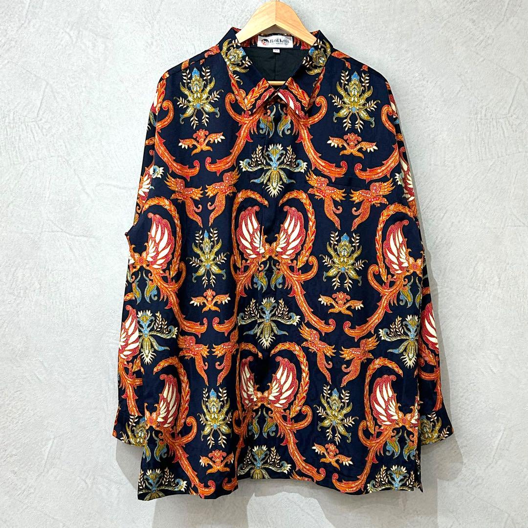 【インパクト大】 Batik Keris 長袖 総柄 シャツ エスニック 6,954円