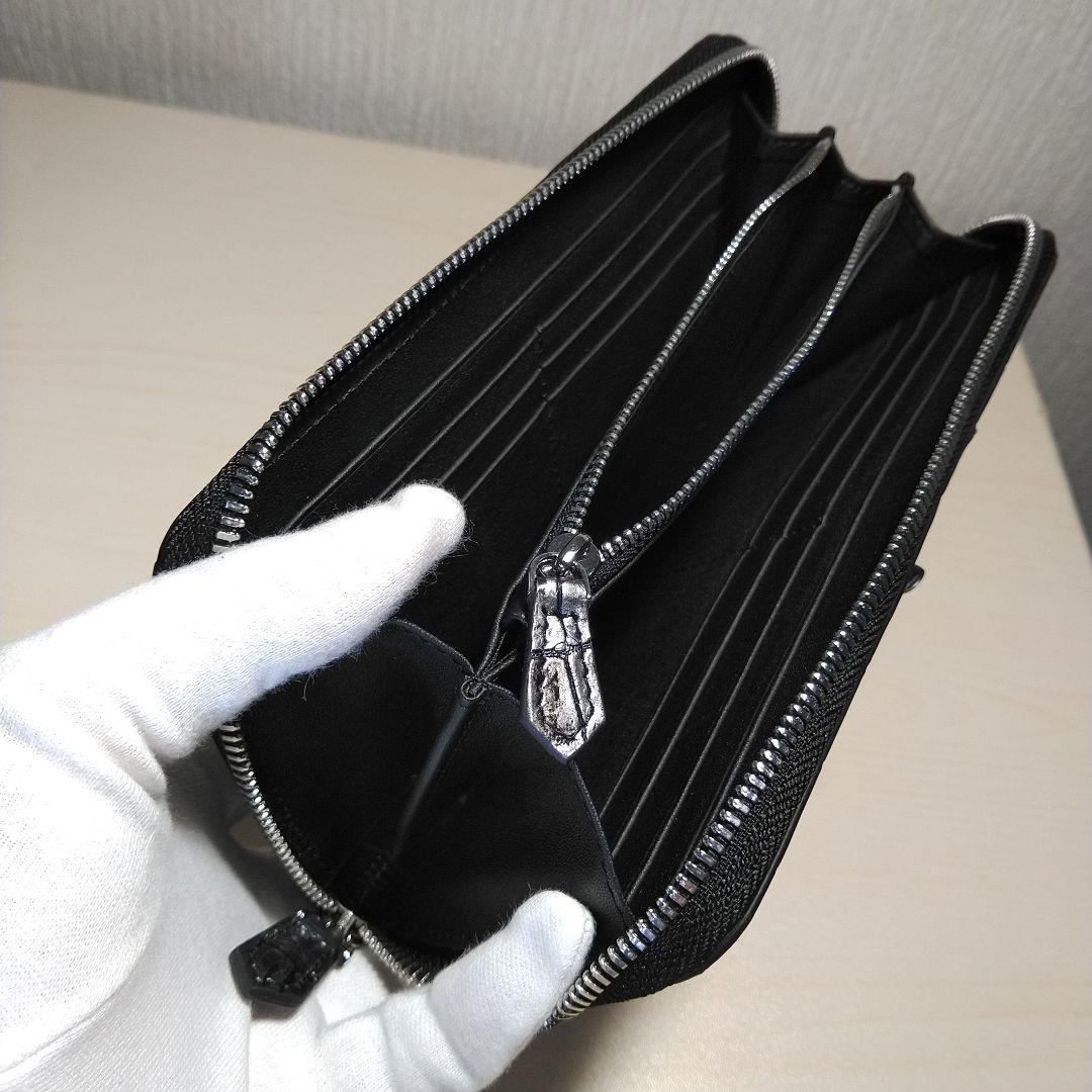 クロコダイル ゴジラ尾 センター取り一枚革 R.F.長財布 燻銀