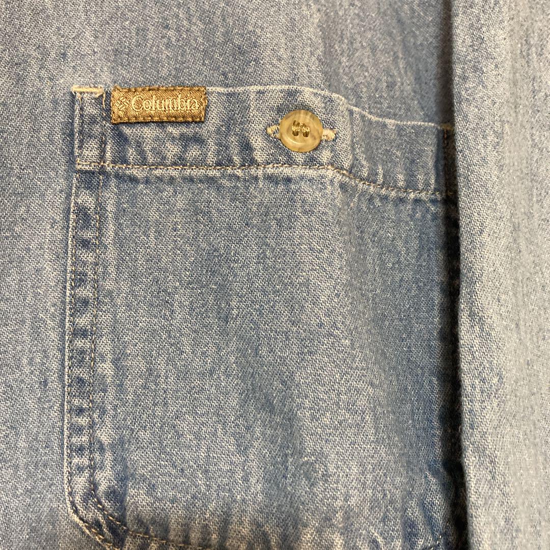 超希少 90s コロンビア ハンティングシャツ デニム 切り替え ビッグシャツ