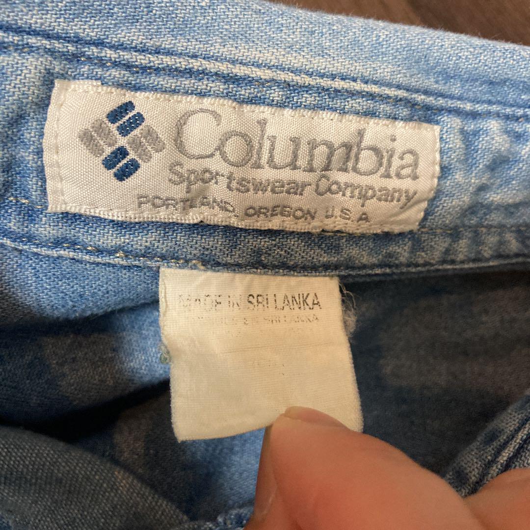 超希少 90s コロンビア ハンティングシャツ デニム 切り替え ビッグシャツ