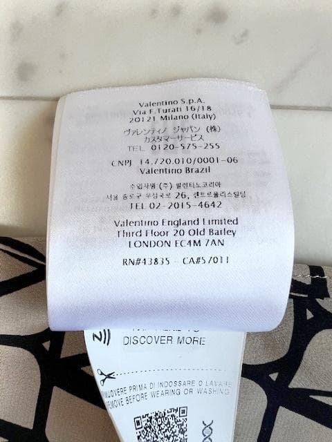 VALENTINO 極美品 トワルイコノグラフ シルクブラウス シャツ 36