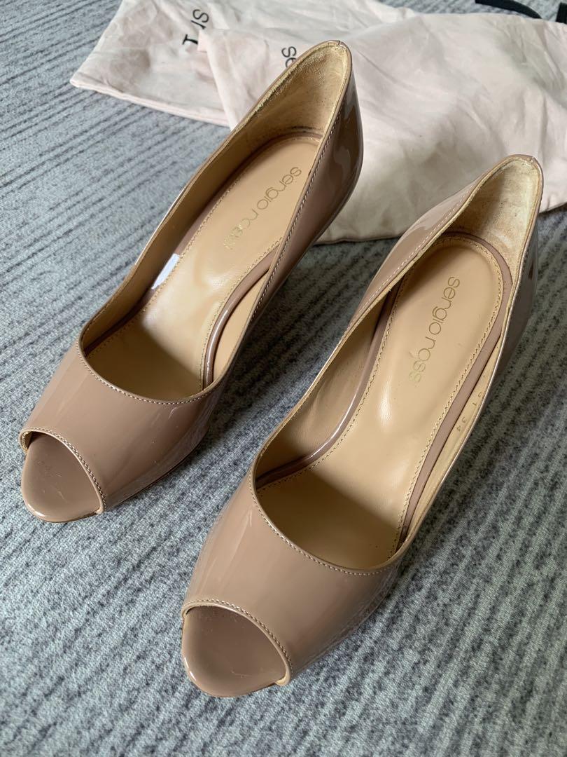 新品　セルジオロッシ　オープントゥ　ウェッジ　34