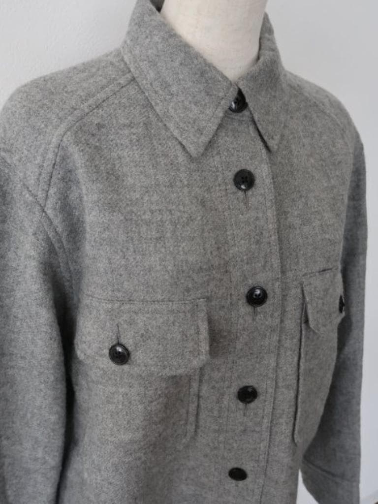 YLÈVE　ジャケット　Mサイズ　1　グレー　ウール100%　58140