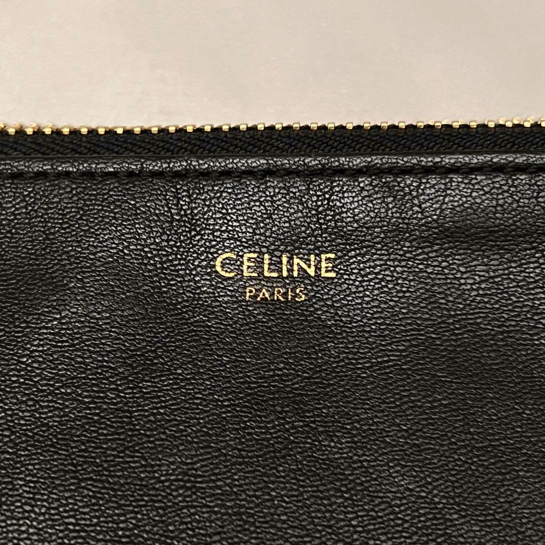 ◇極美品◇セリーヌ トリオラージ ブラック クロスボディバッグ 現行ロゴ レザー ◇極美品◇セリーヌ トリオラージ ブラック クロスボディバッグ 現行ロゴ レザー