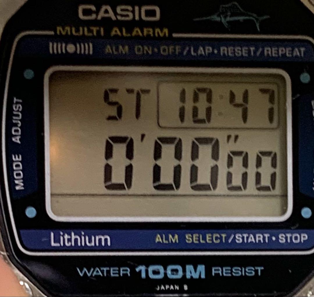 電池交換済み】ビンテージ CASIO カシオ W-650 カジキ 腕時計 現状