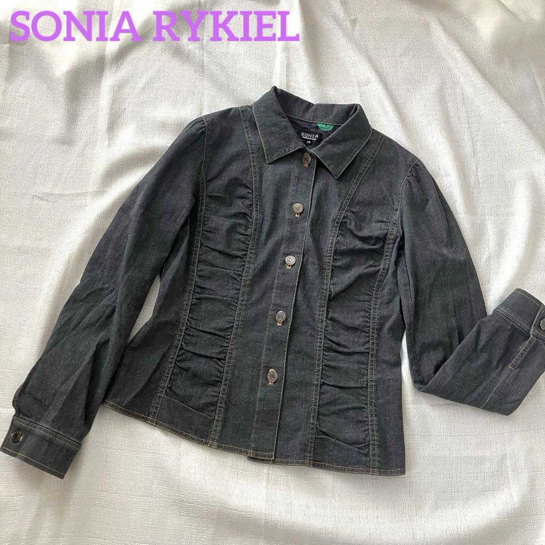 大人上品なおすすめコーデ SONIA RYKIEL ストレッチデニムジャケット サイズ40 - メルカリ ジャケット・アウター