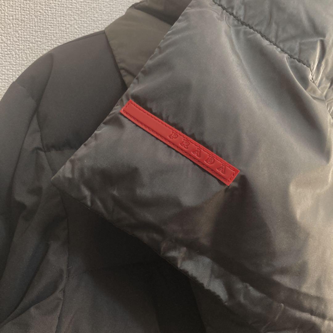 安いそれに目立つ 美品 PRADA SPORT ダウン マフラー ブラック 黒