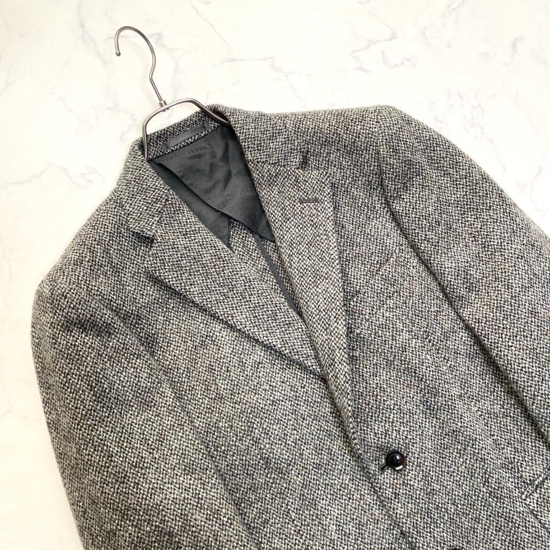 美品✨RESPECT ハリスツイード テーラードジャケット グレー S 2B 美品✨RESPECT ハリスツイード テーラードジャケット グレー S 2B