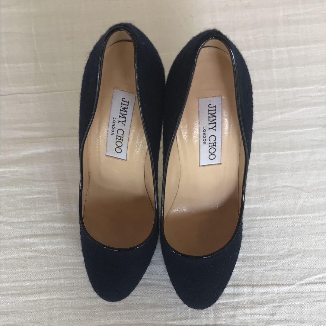 美品 JIMMY CHOO ネイビー35 美品 JIMMY CHOO ネイビー35