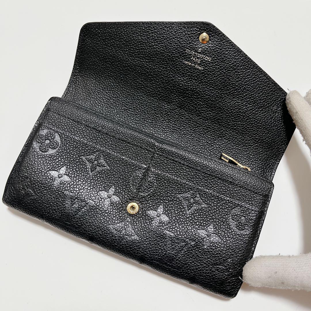 美品 ルイヴィトン ポルトフォイユ サラ アンプラント 黒 長財布 ブラック