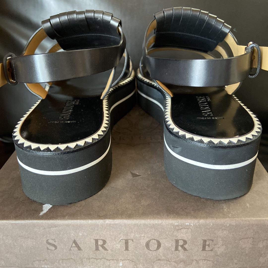 SARTORE サルトル スタッズ付きサンダル 厚底 ブラック サイズ38