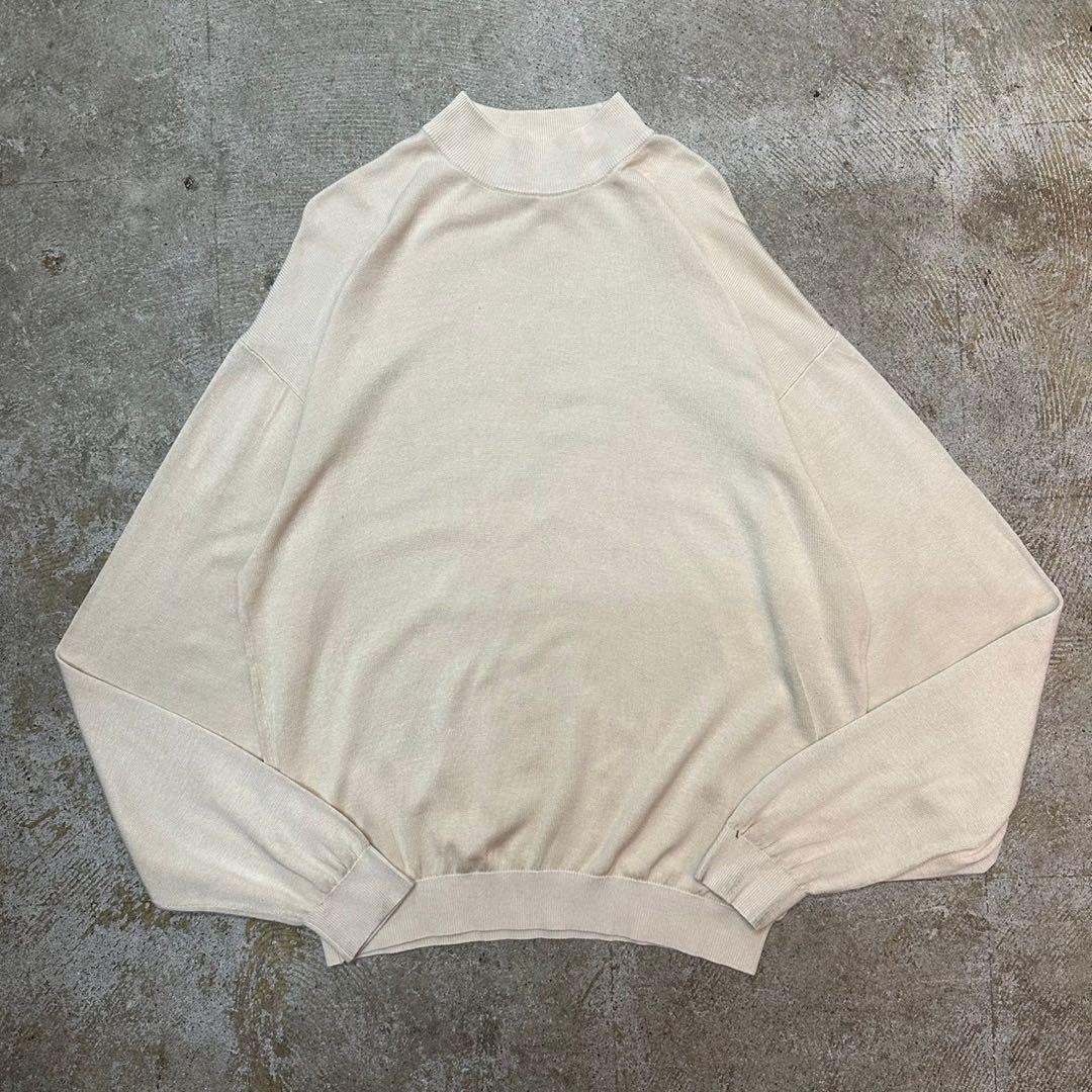 90s ハイネックニットセーター デザイン古着