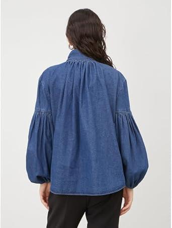 大人気新品  極美品✨ ミラオーウェン ボウタイ付き袖ボリュームデニム トップス