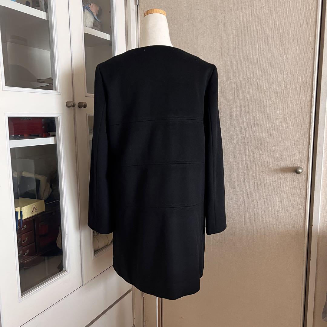 m's select エムズセレクト ノーカラーコート ブラック エム