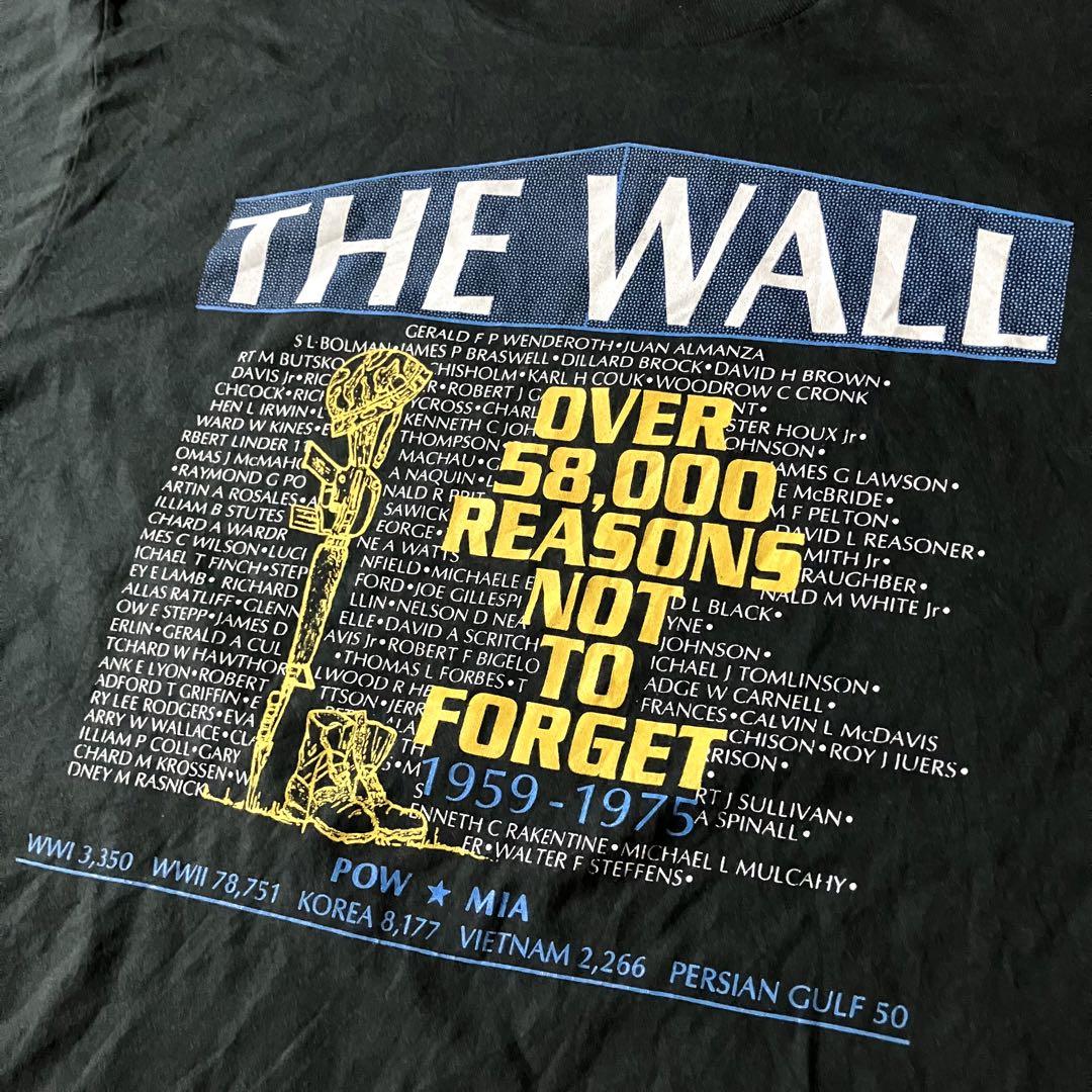 USA製90年代フルーツオブザルームTHE WALL希少ロゴTシャツ黒Tシングル