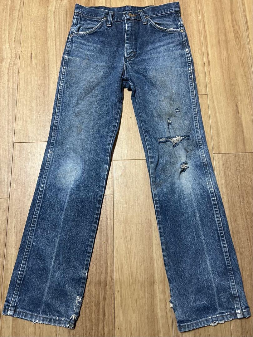 wrangler デニムパンツ ジーンズ 28×30 メキシコ製 鬼ヒゲ