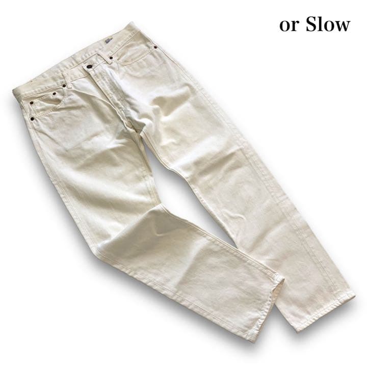 日本製 【or ホワイトデニムパンツ 107 オアスロウ slow】 デニム