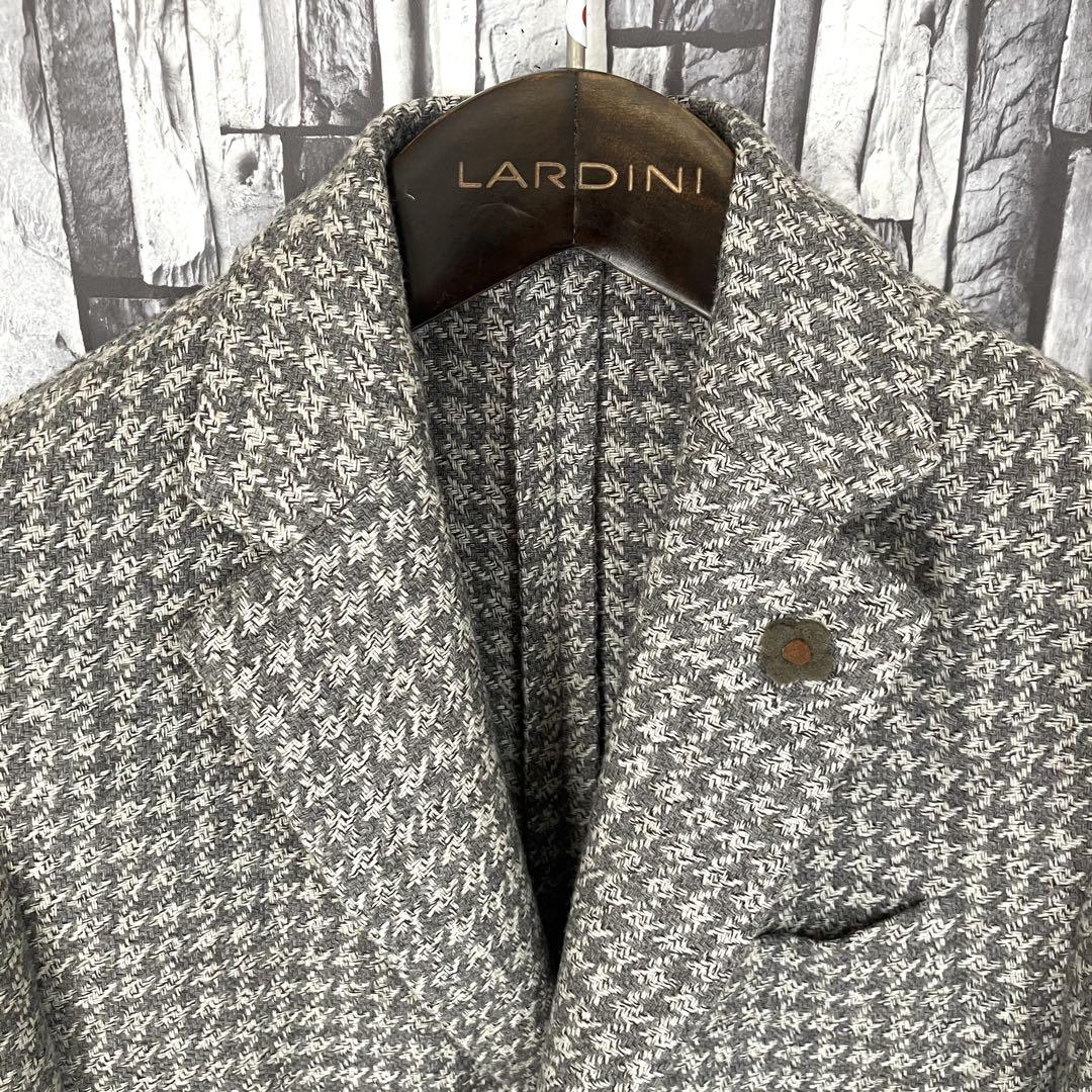 LARDINIラルディーニ・Exclusve・グレー大判千鳥格子・3者混・46