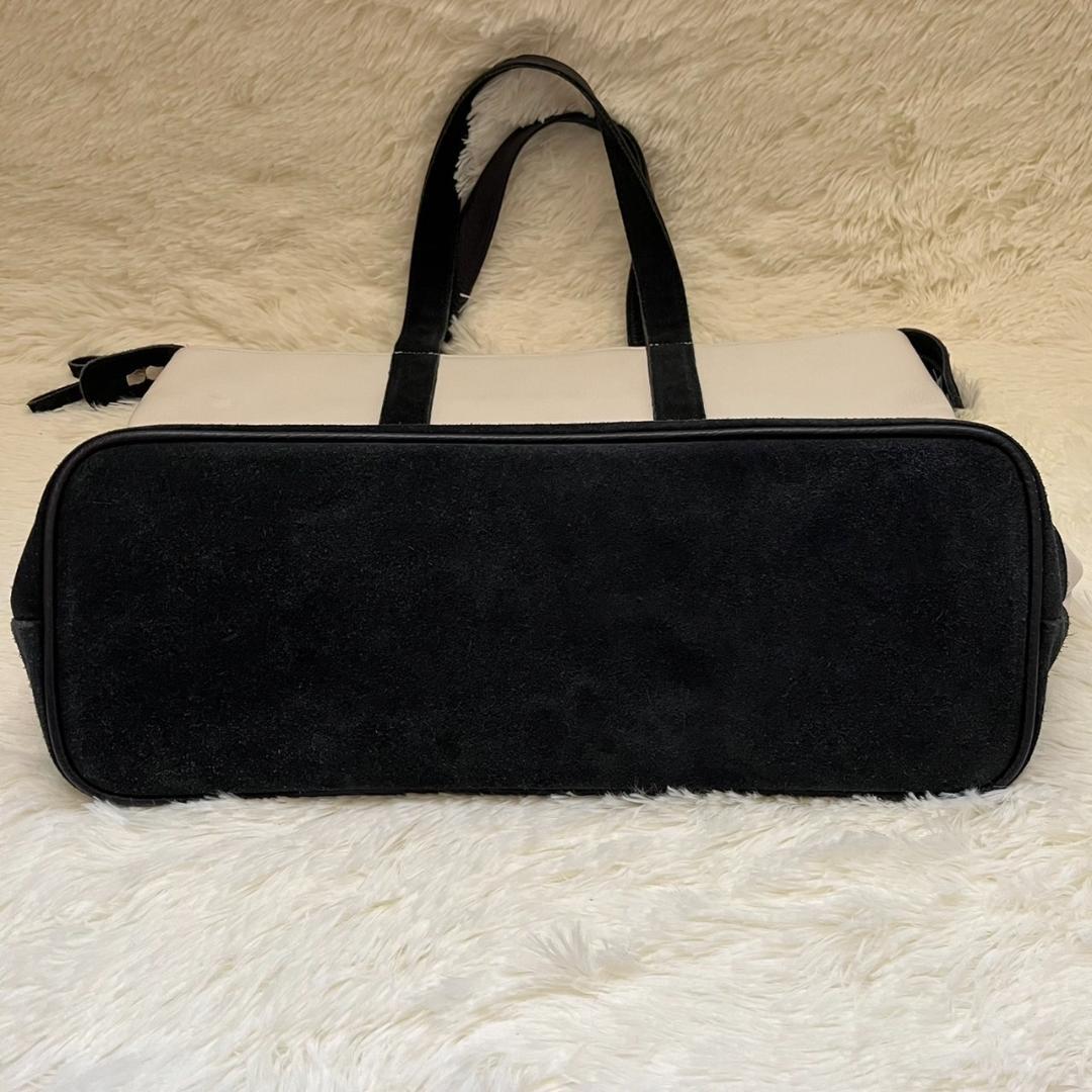 SHIPS別注　polpetta: エンボス トートバッグ　レザー　ホワイト
