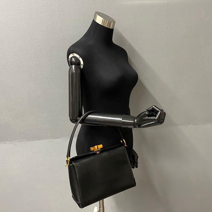 極 美品 オールドグッチ バンブー ターンロック レザー ミニ トートバッグ 極 美品 オールドグッチ バンブー ターンロック レザー ミニ トートバッグ