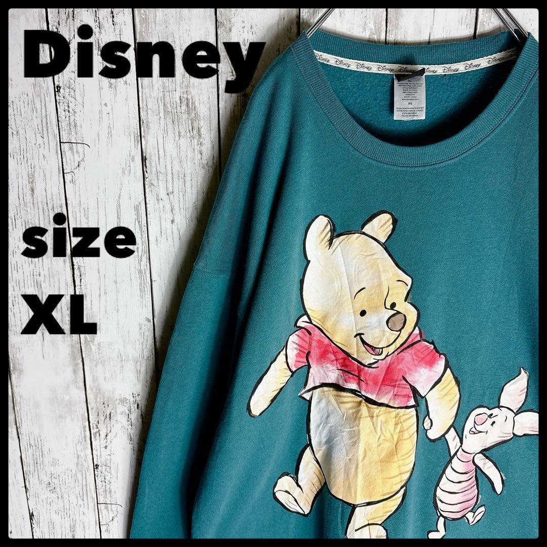 Disney スウェット プーさん XL オールドディズニー トレーナー 古着★