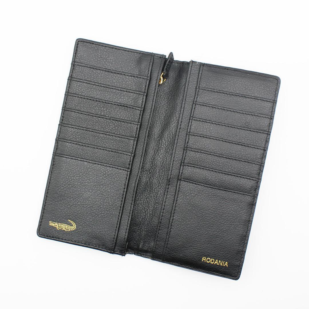 未使用品 極美品 RODANIA ロダニア 長財布 クロコダイル ブラック RODANIA ロダニア 長財布 クロコダイル センターどり ブラック