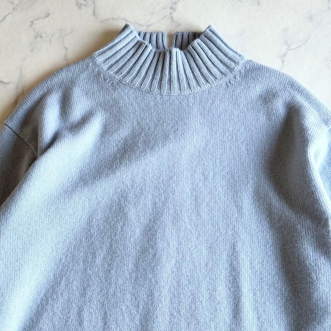 極美品 24AW 23区 カシミヤブレンド ハイネック ニット サックスブルー 極美品 24AW 23区 カシミヤブレンド ハイネック ニット サックスブルー