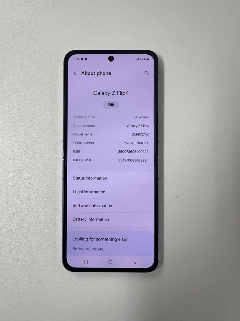 新品未使用近い　Samsung z flip4 SM-F721WSIMフリー