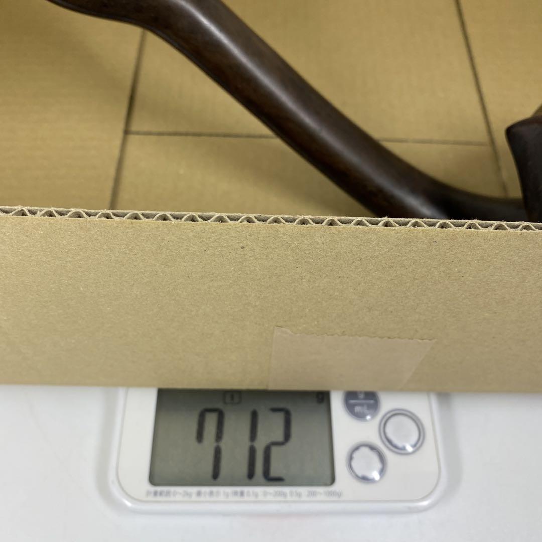 本翡翠入　唐木如意　箱付　712g/49㎝　東Y7-0210☆2Fタサオ