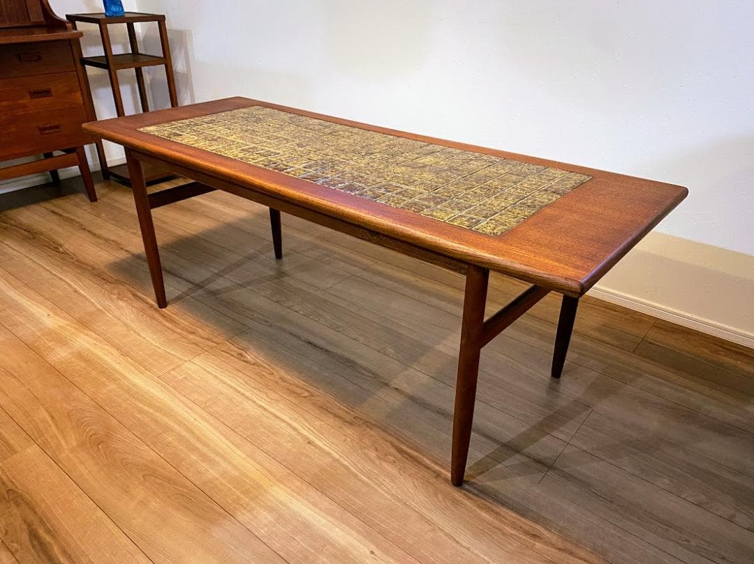 1960-70s デンマーク製 ヴィンテージ タイル ソファーテーブル 仕上済
