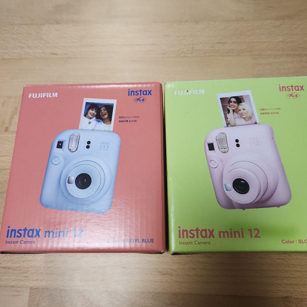 instax mini 12 パステルブルー、ブロッサムピンク2個セット