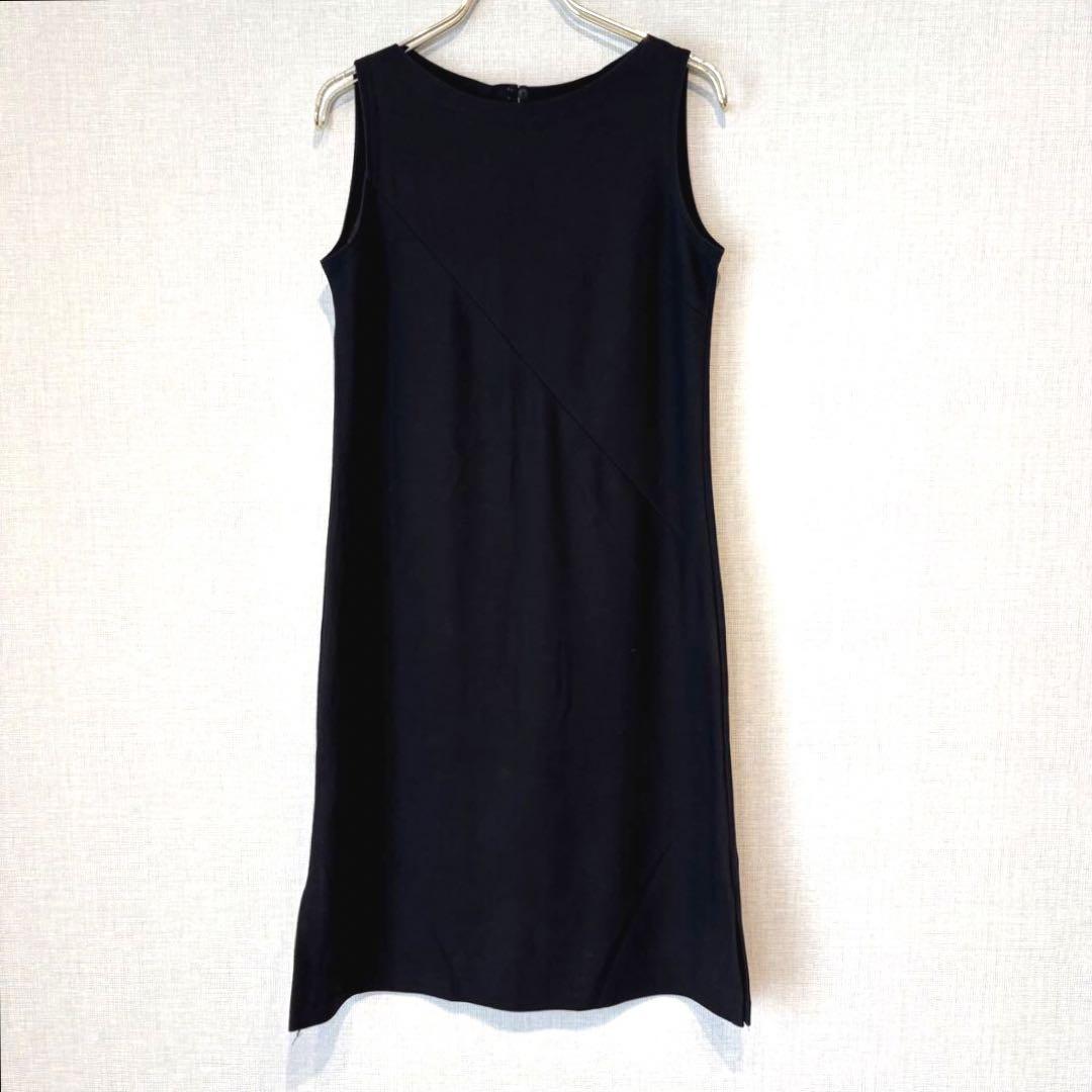✨日本製✨ インディヴィ38 ワンピース 春夏 ノースリーブ 上品 モード 黒