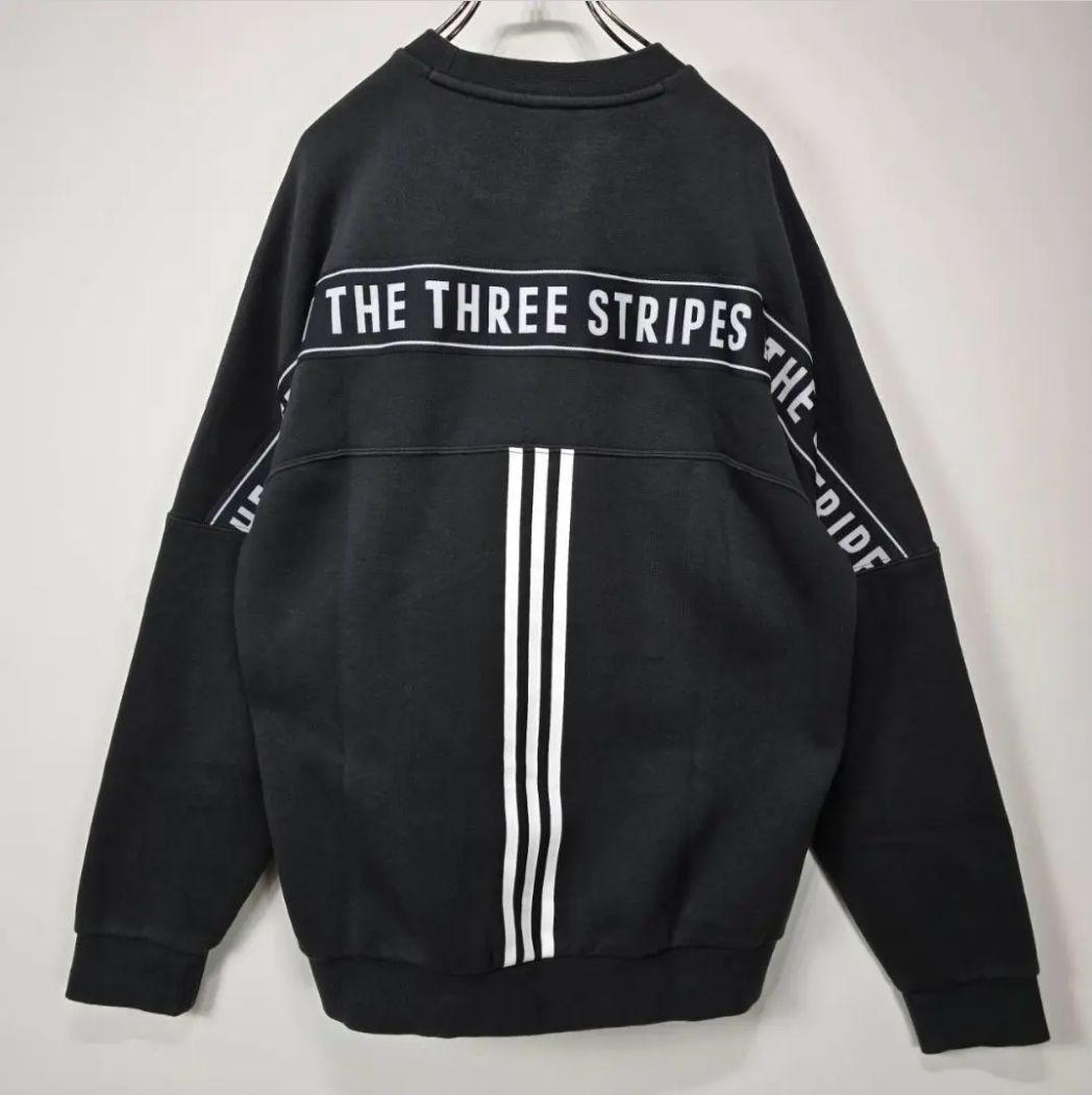 adidas　ビッグロゴ　長袖　Tシャツ　ロンT　M　スリーストライプス　ロゴ