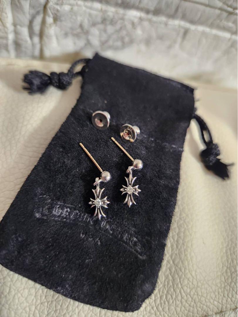 CHROME HEARTS タイニーECHプラスドロップ ダイヤ ピアスシルバー