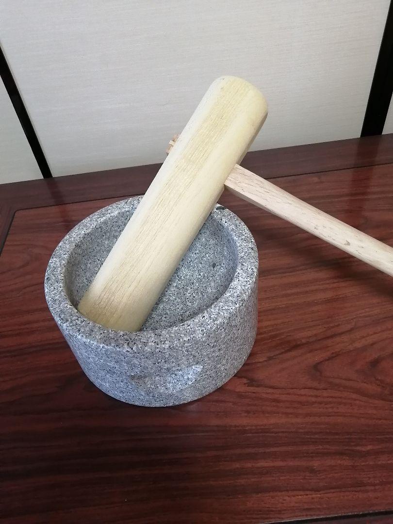 みかげ石臼(一升用)、杵、