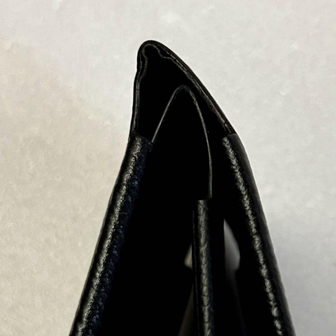 T•MBH 葉合せ 2つ折り財布 ヴォリンカ 黒 使用感あり