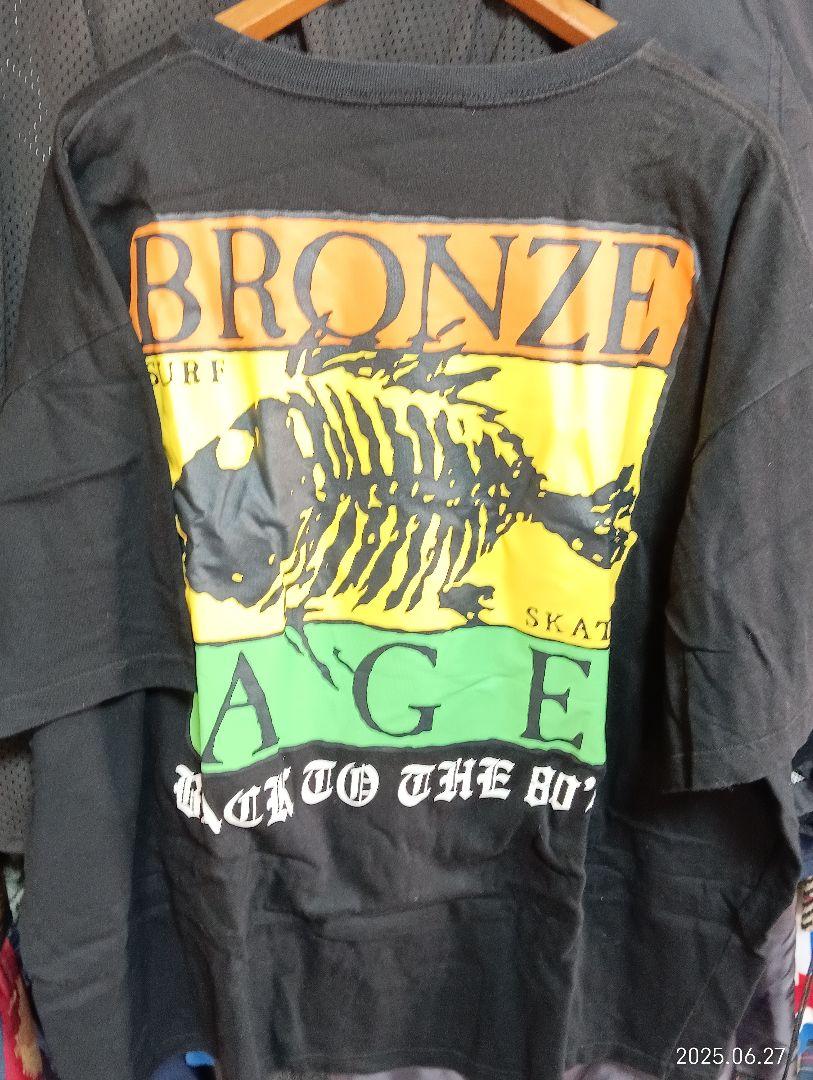 レアbronzeageブロンズエイジラスタカラービッグプリントTシャツスケーター