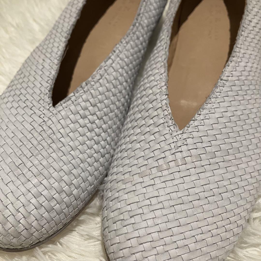 美品 I.N.K.shose 革 フラット メッシュ ラウンドトゥ イタリア製