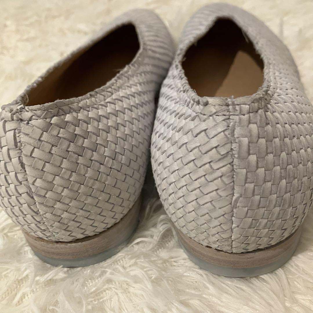 美品 I.N.K.shose 革 フラット メッシュ ラウンドトゥ イタリア製