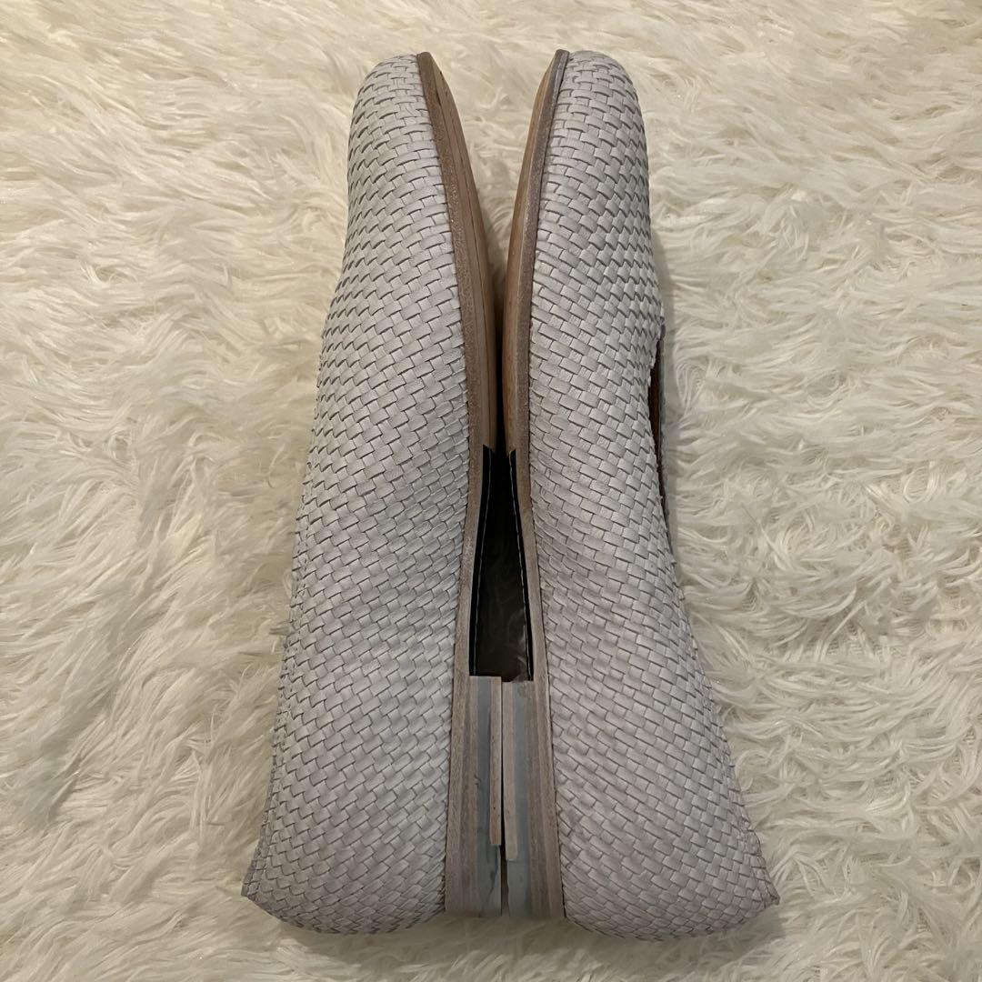 美品 I.N.K.shose 革 フラット メッシュ ラウンドトゥ イタリア製