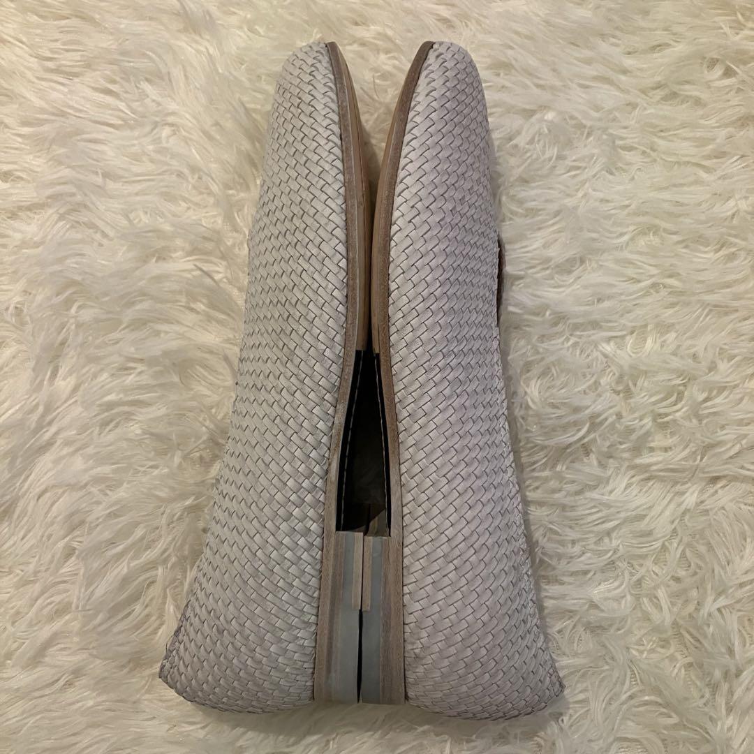 美品 I.N.K.shose 革 フラット メッシュ ラウンドトゥ イタリア製