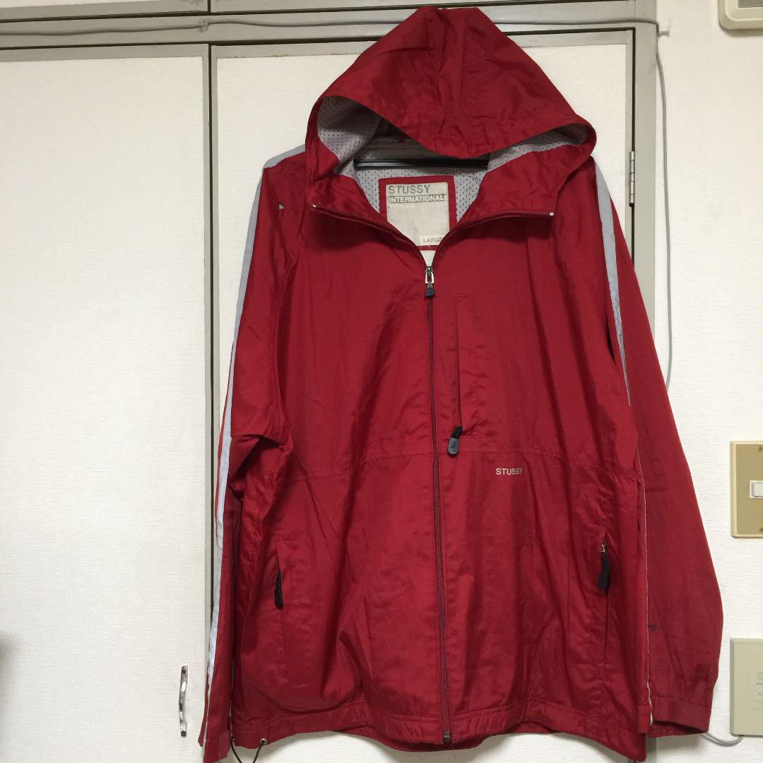 無料発送 stussy フード付きナイロンジャンパー Mサイズ ロングコート