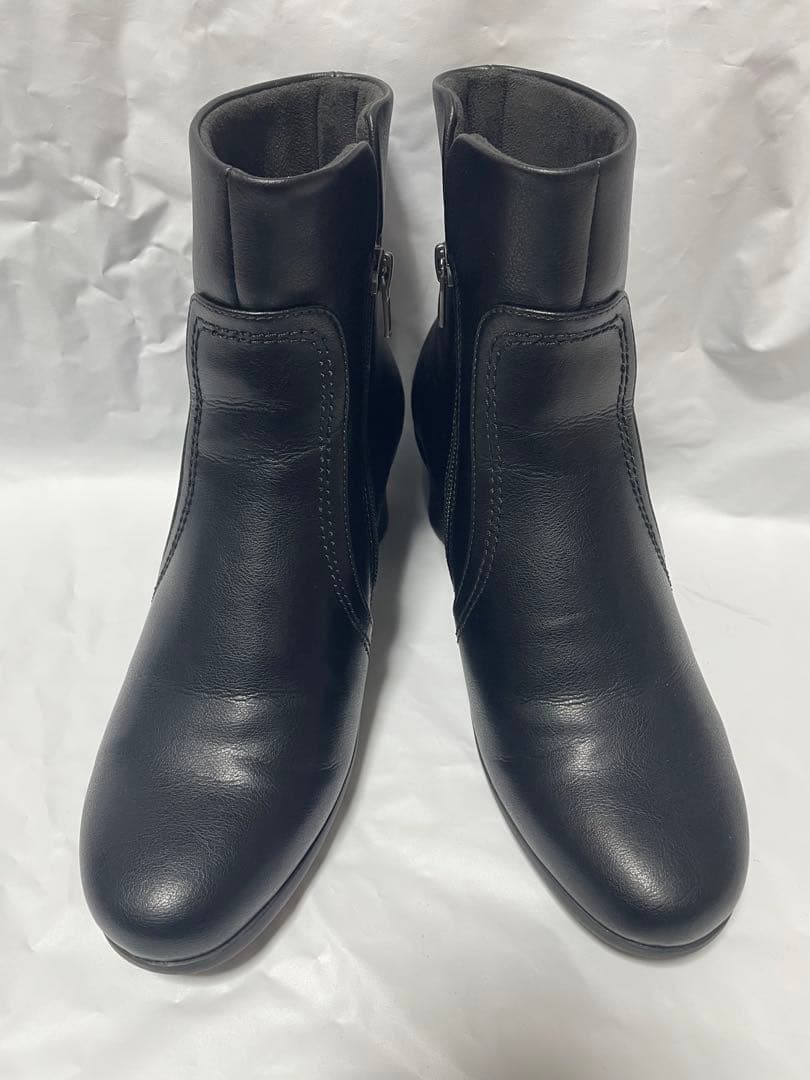AKAISHI ショートブーツ サイドジップ ウェッジヒール Lサイズ 極美品 AKAISHI ショートブーツ サイドジップ ウェッジヒール Lサイズ 極美品