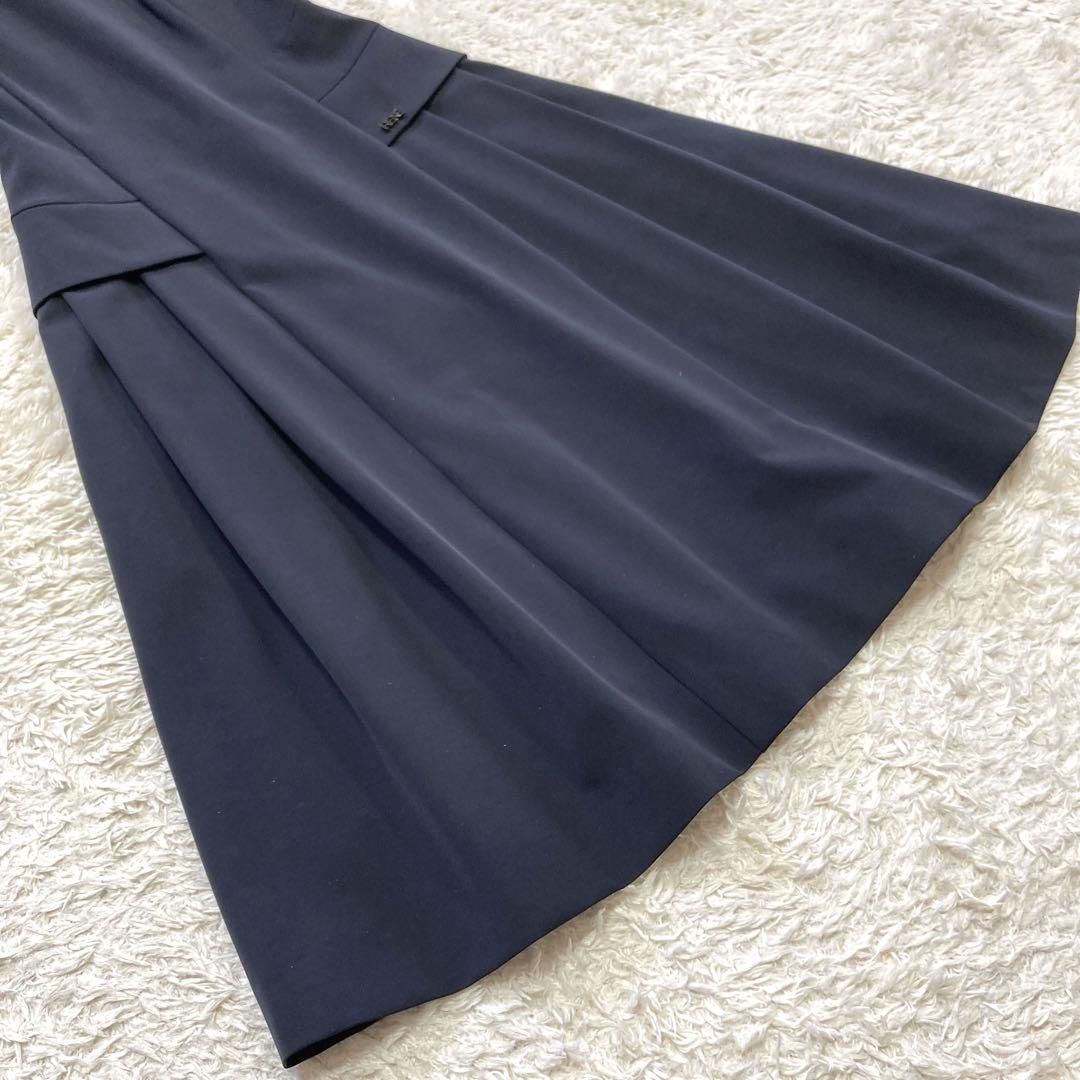 ★極美品★Rene Aライン プリーツワンピース フォーマルドレス ロゴプレート