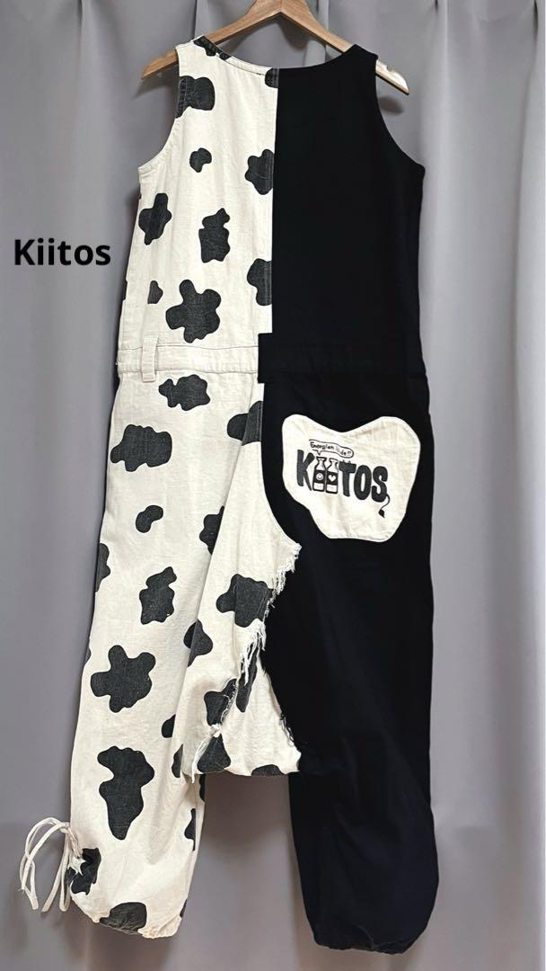 エルロデオ Kiitos 個性的牛柄リメイクサルエルオーバーオール サロペット