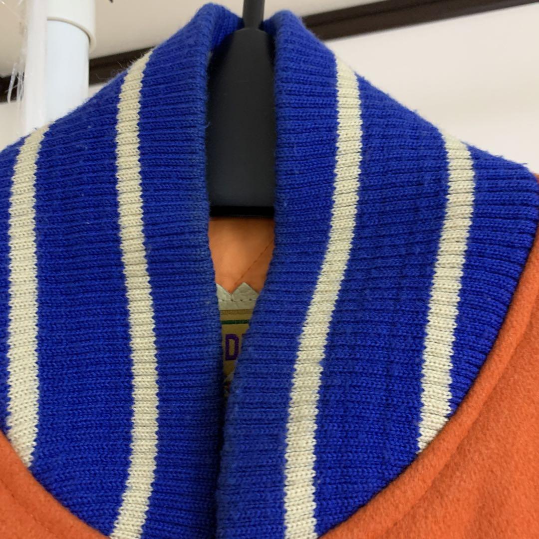 オレンジ色 スタジャン 刺繍入り メンズ　レスキュー